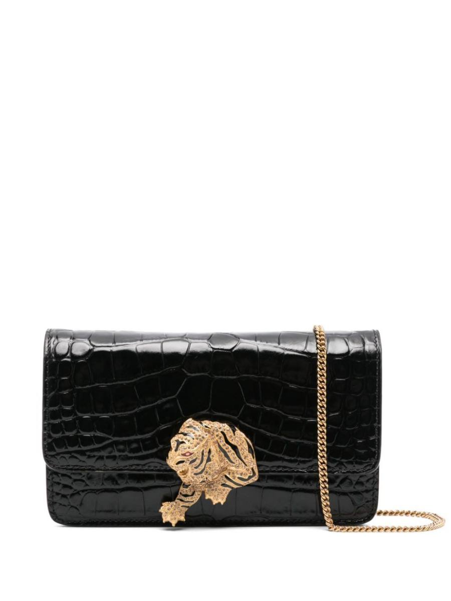 Tiger-plaque cross body bag