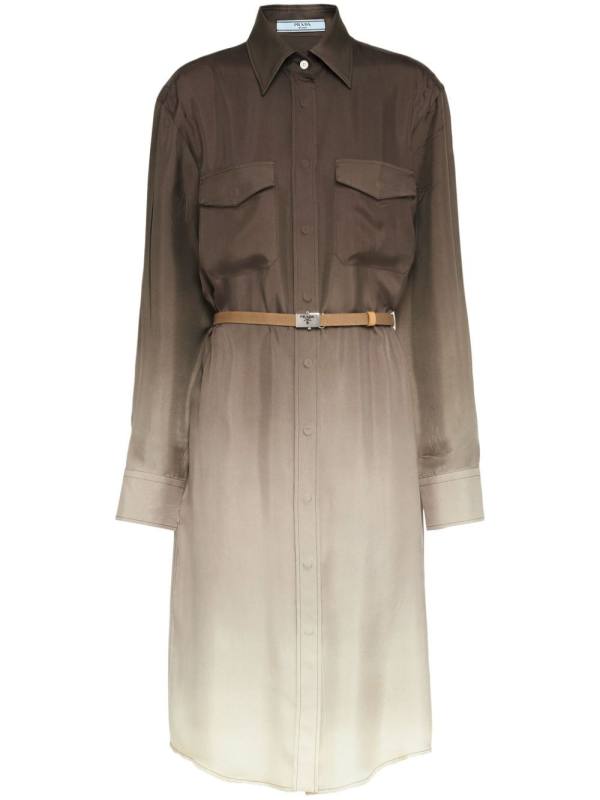 gradient silk shirtdress