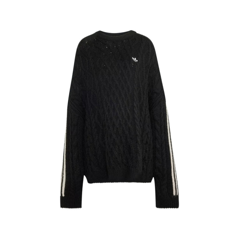 Adidas Cable-knit Side-stripe Sweater