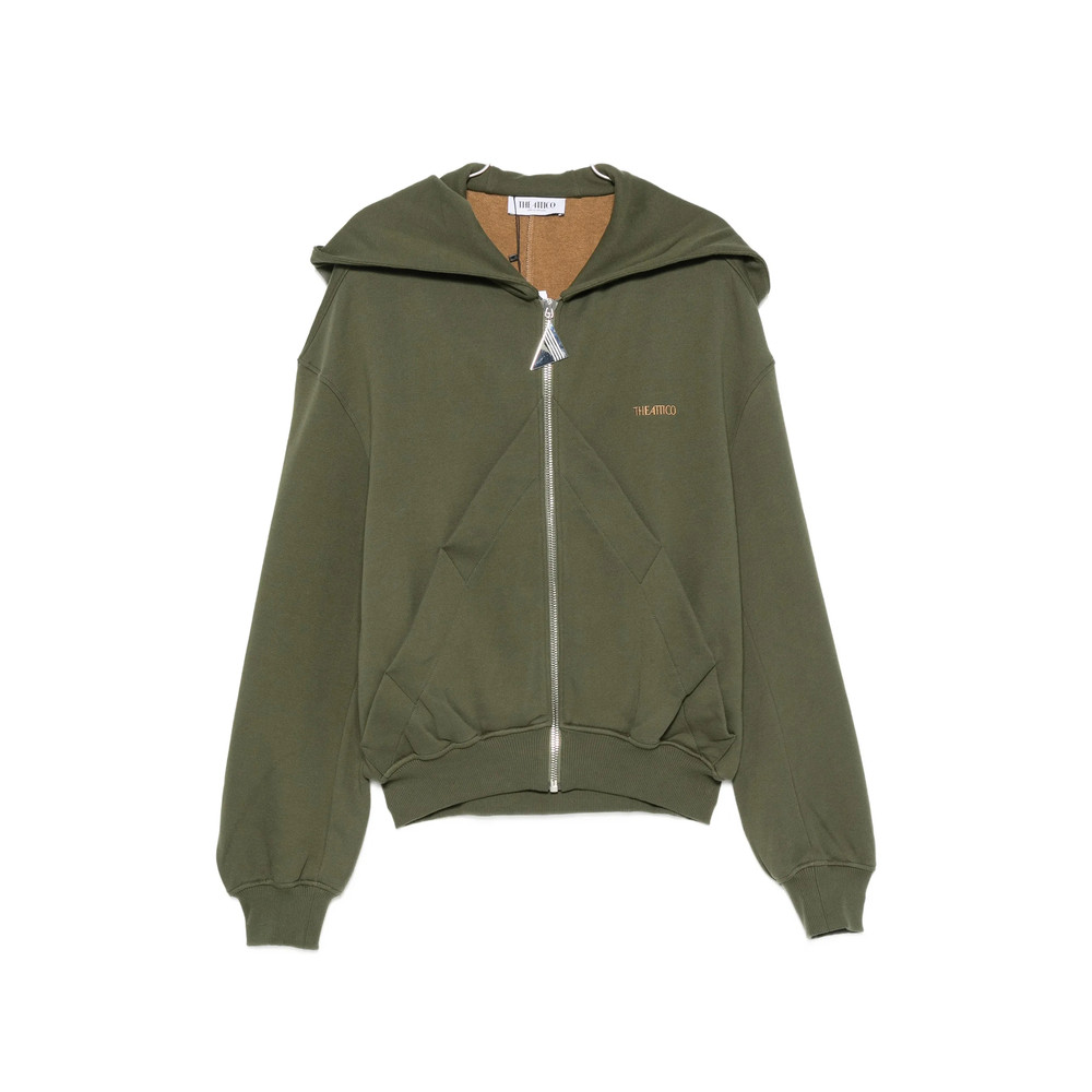 The Attico Logo-embroidered Zip-up Hoodie