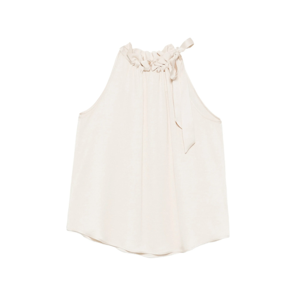 Peserico Ruffled Tie Blouse