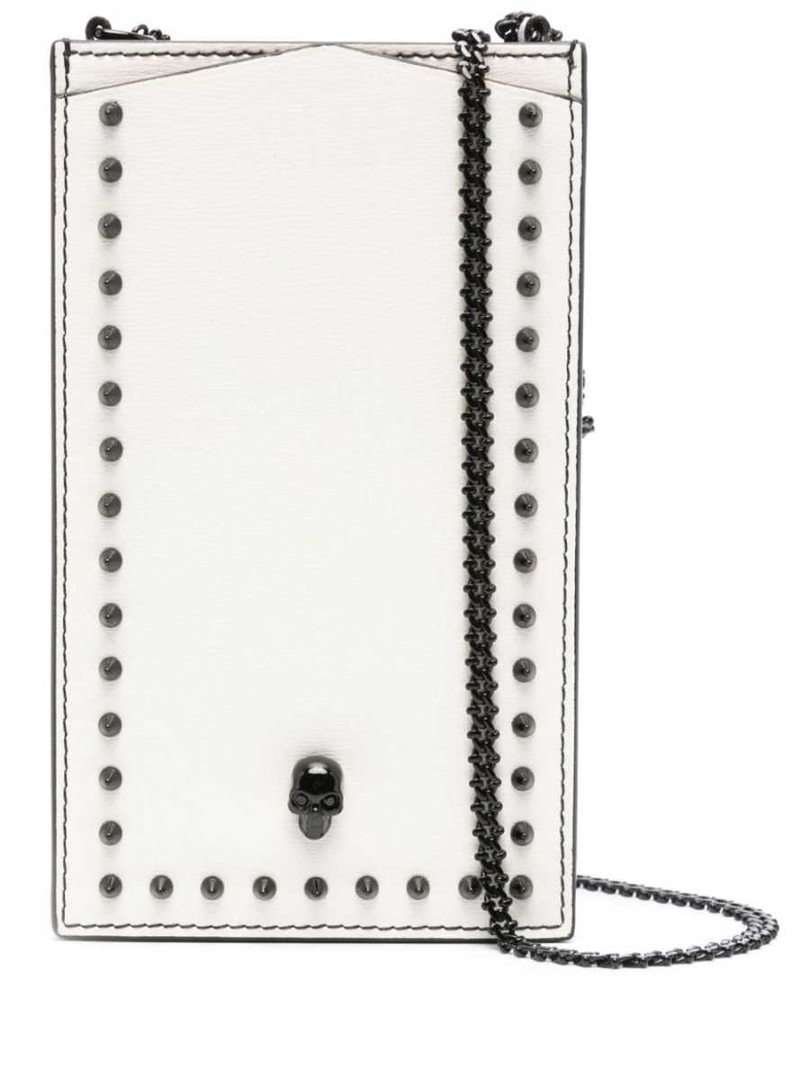 skull-stud leather phone cas