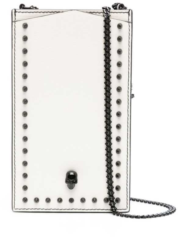 skull-stud leather phone cas