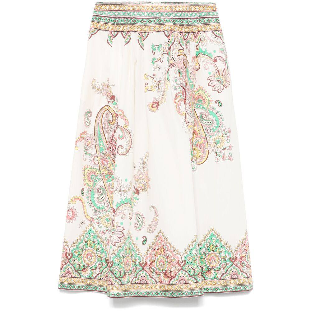 Etro Printed Cotton Midi Skirt
