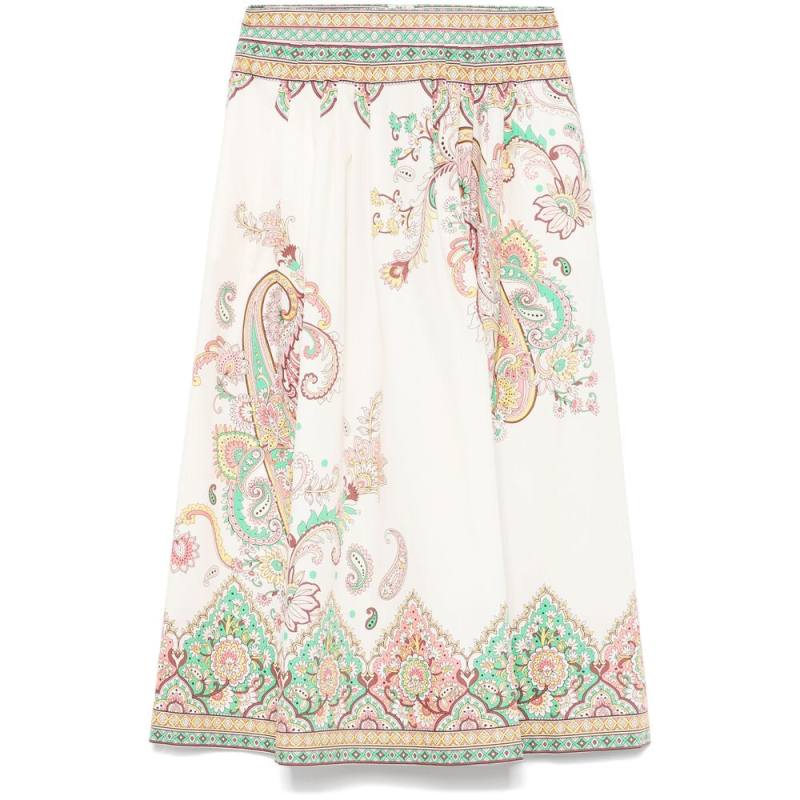 Etro Printed Cotton Midi Skirt