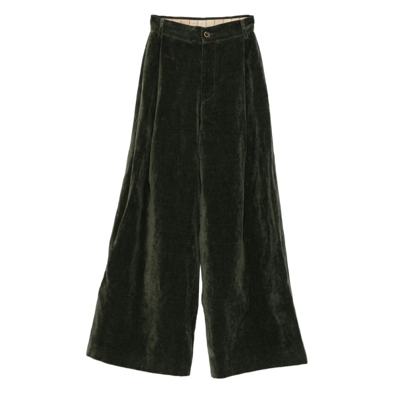 Uma Wang Pleated Velvet Trousers