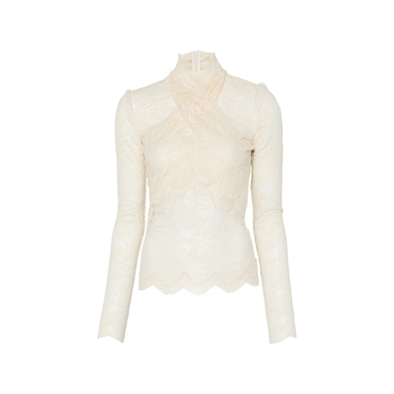 Rabanne Lace Mock-neck Top