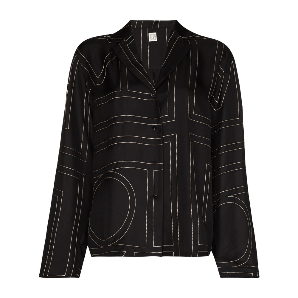 Toteme Sanville Monogram Silk Shirt