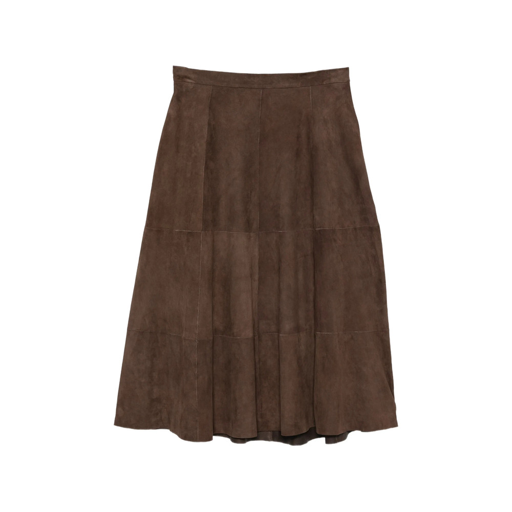 Antonelli Firenze Panelled Suede Maxi Skirt