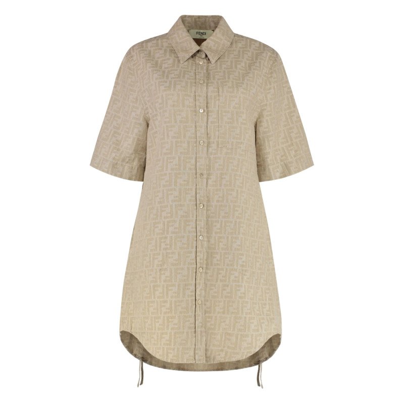 Fendi FF-pattern Drawstring Dress