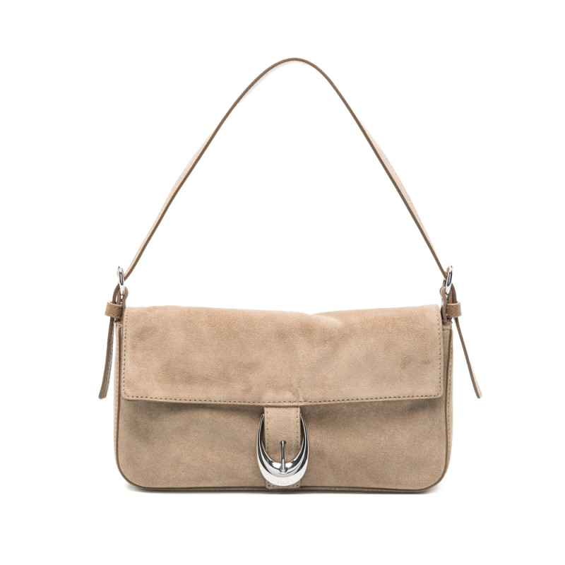 Staud Harlow Buckled Suede Shoulder Bag