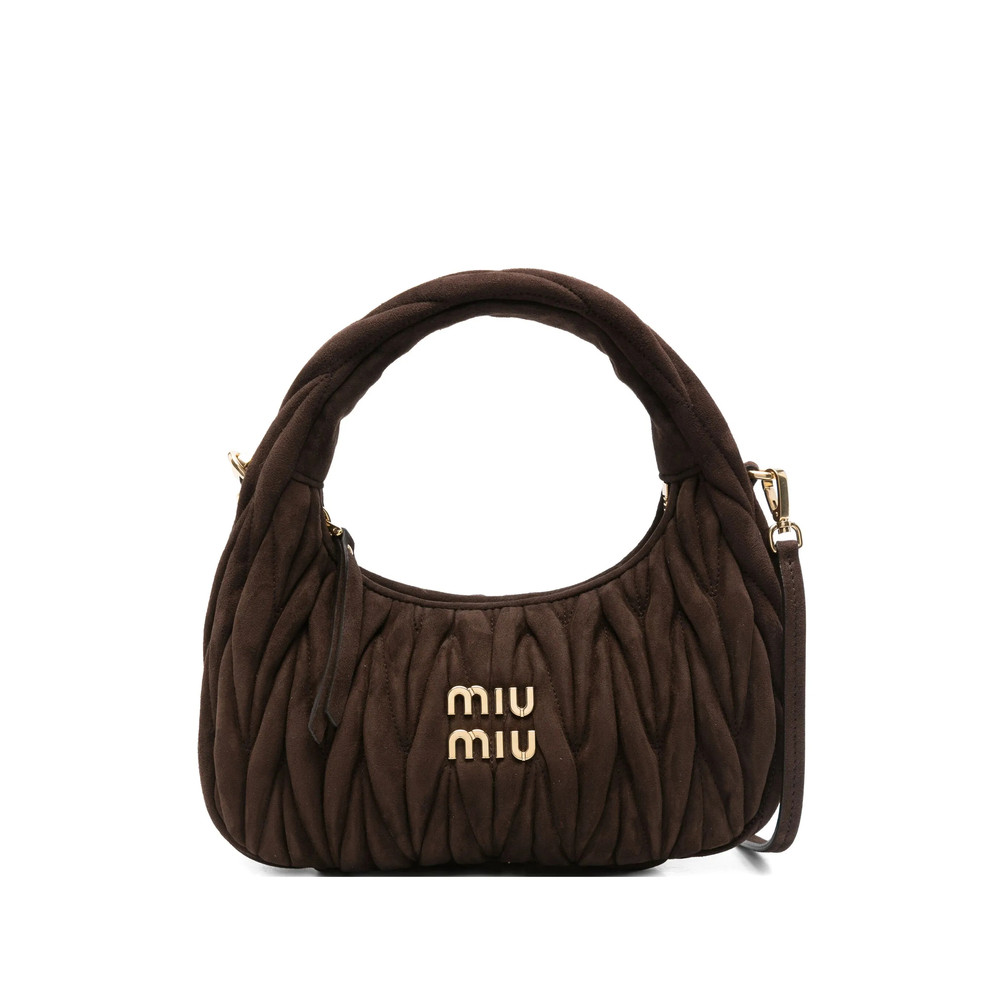 Miu Miu Wander Matelassé Suede Tote Bag