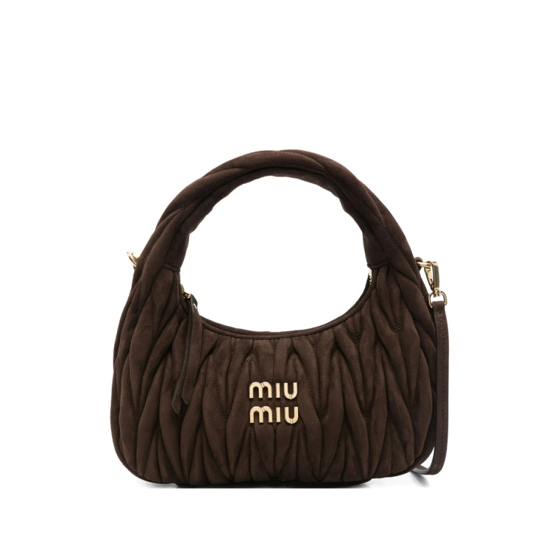 Miu Miu Wander Matelassé Suede Tote Bag