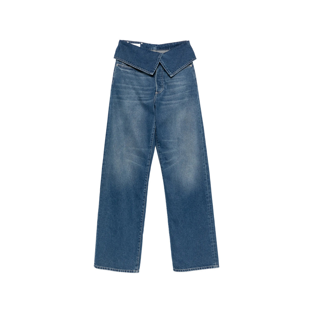 Dries Van Noten Fold-over Wide-leg Jeans