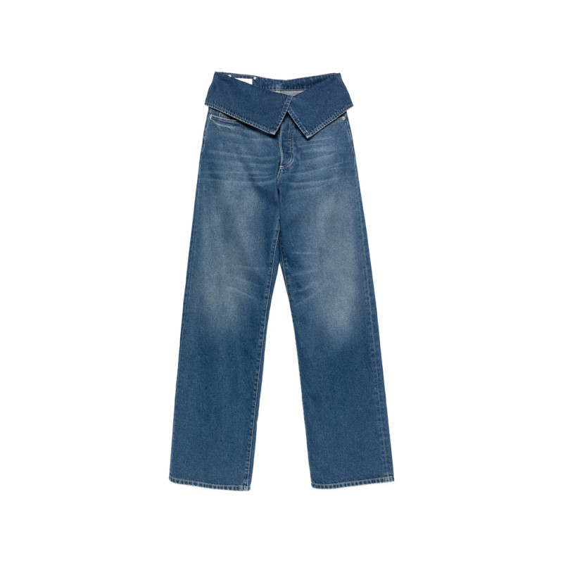 Dries Van Noten Fold-over Wide-leg Jeans