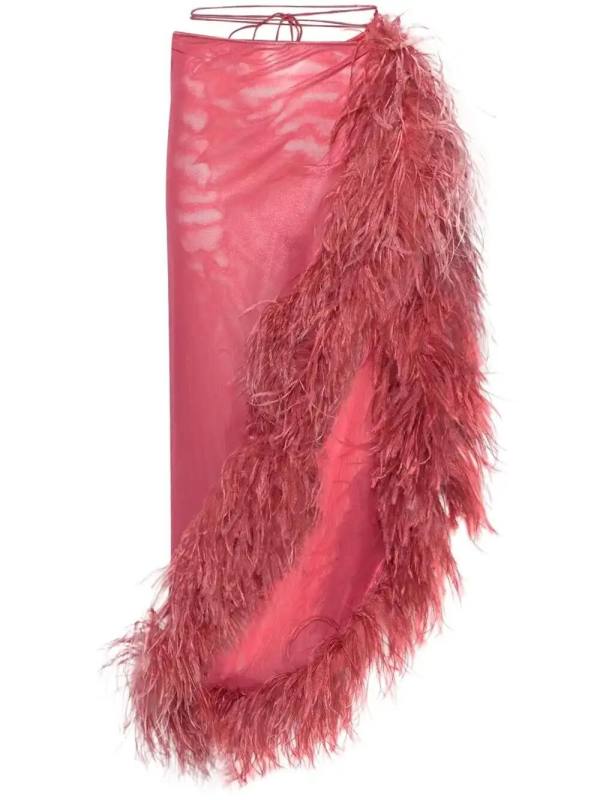 feather-trim skirt