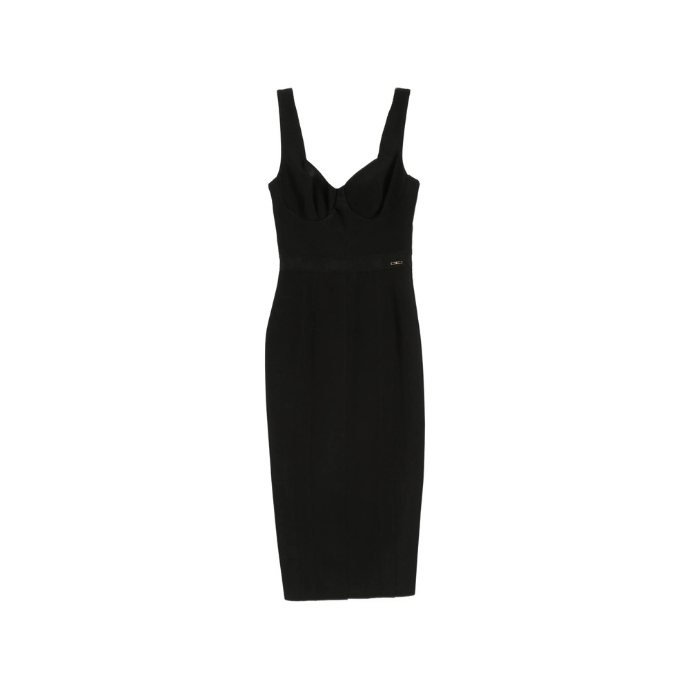 Elisabetta Franchi Sweetheart-neck Panelled Midi Dress