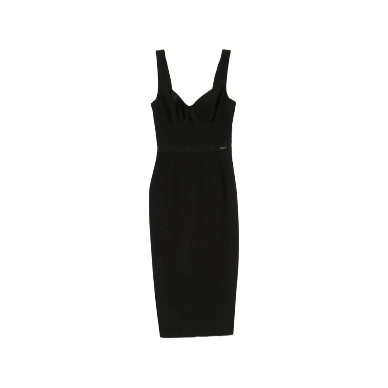 Elisabetta Franchi Sweetheart-neck Panelled Midi Dress