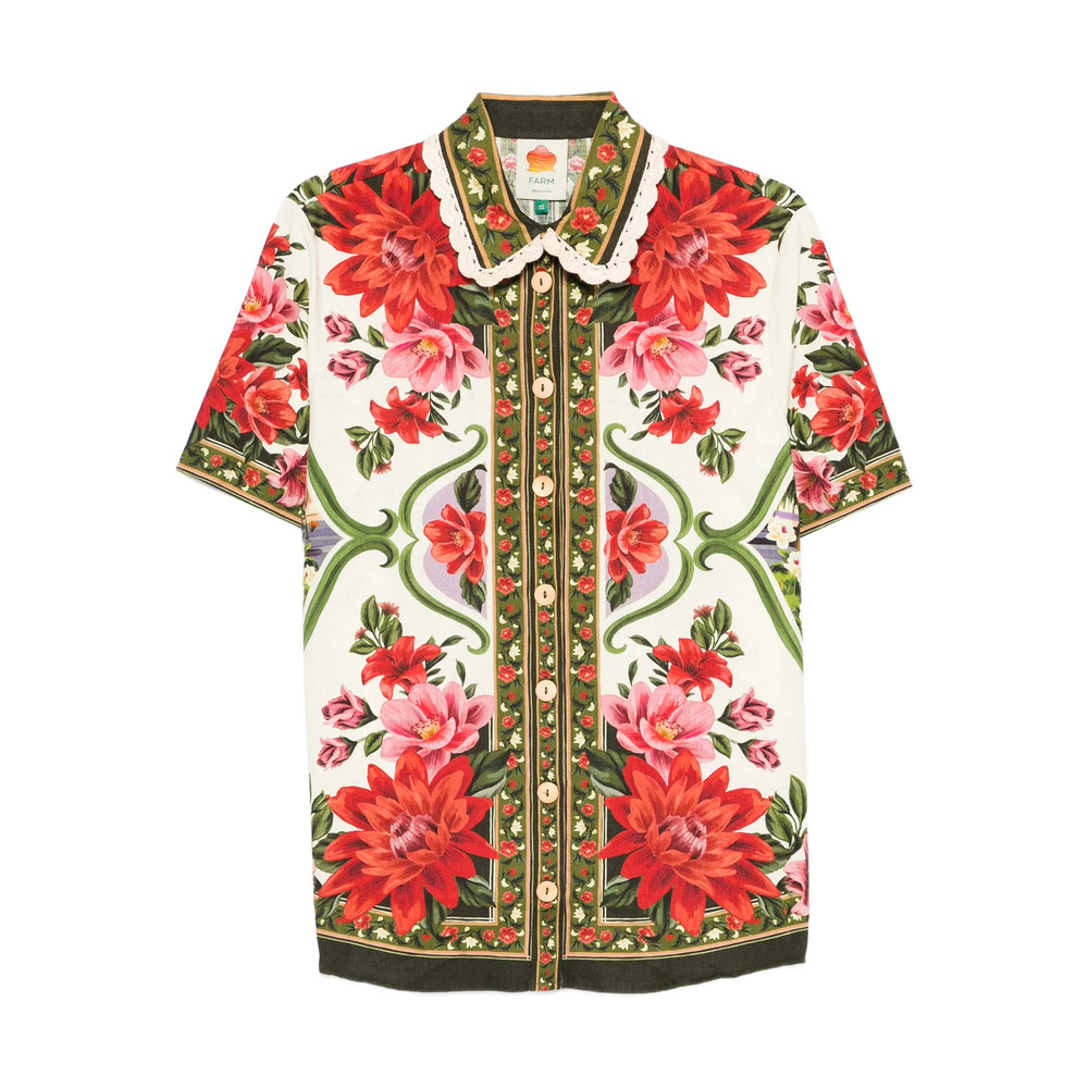 Farm Rio Floral Scallop-collar Shirt