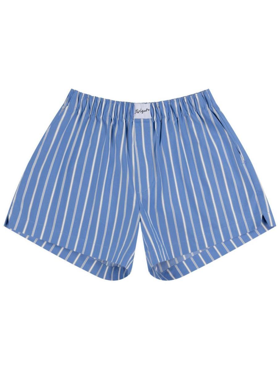 striped cotton-blend shorts
