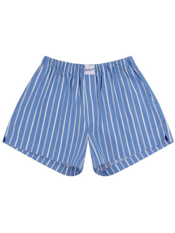 striped cotton-blend shorts