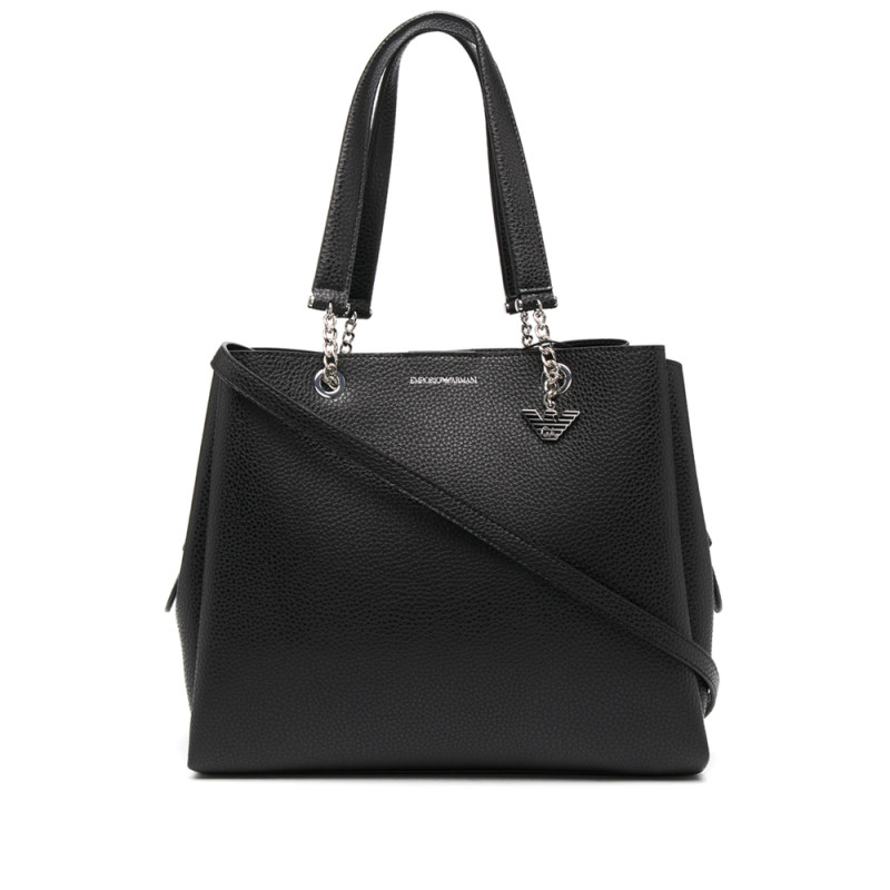 Emporio Armani Pebbled-effect Logo-plaque Tote Bag