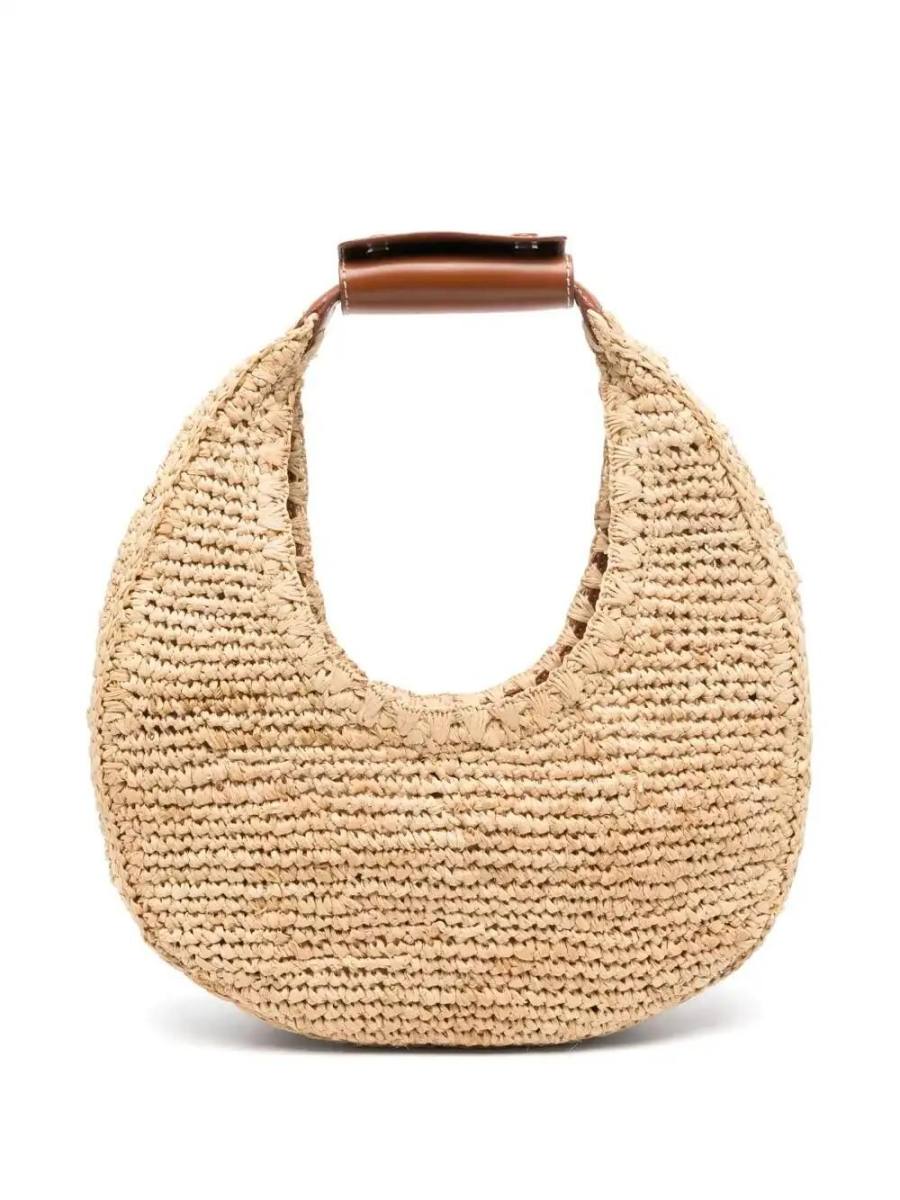 Moon raffia tote bag