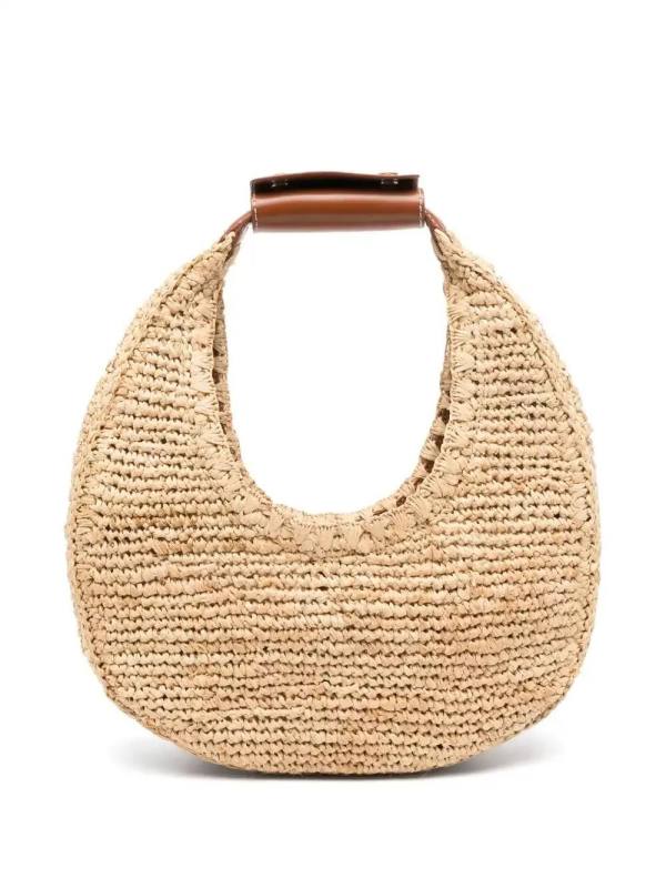 Moon raffia tote bag