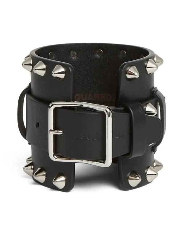 spiked stud leather bracelet