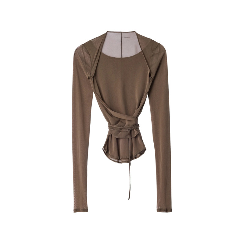Lemaire Ballerina Wrap Top In Mesh Jersey