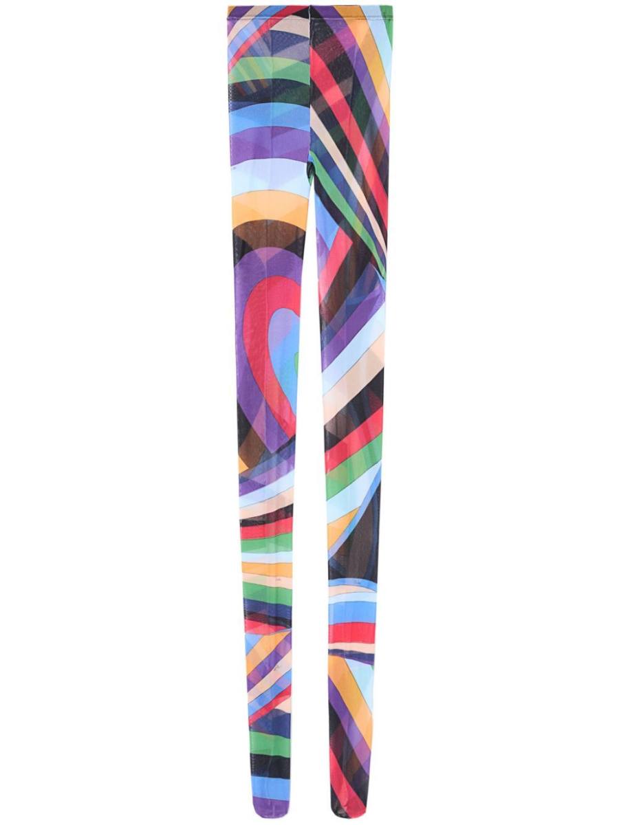 iride-print tulle socks