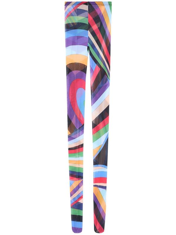 iride-print tulle socks