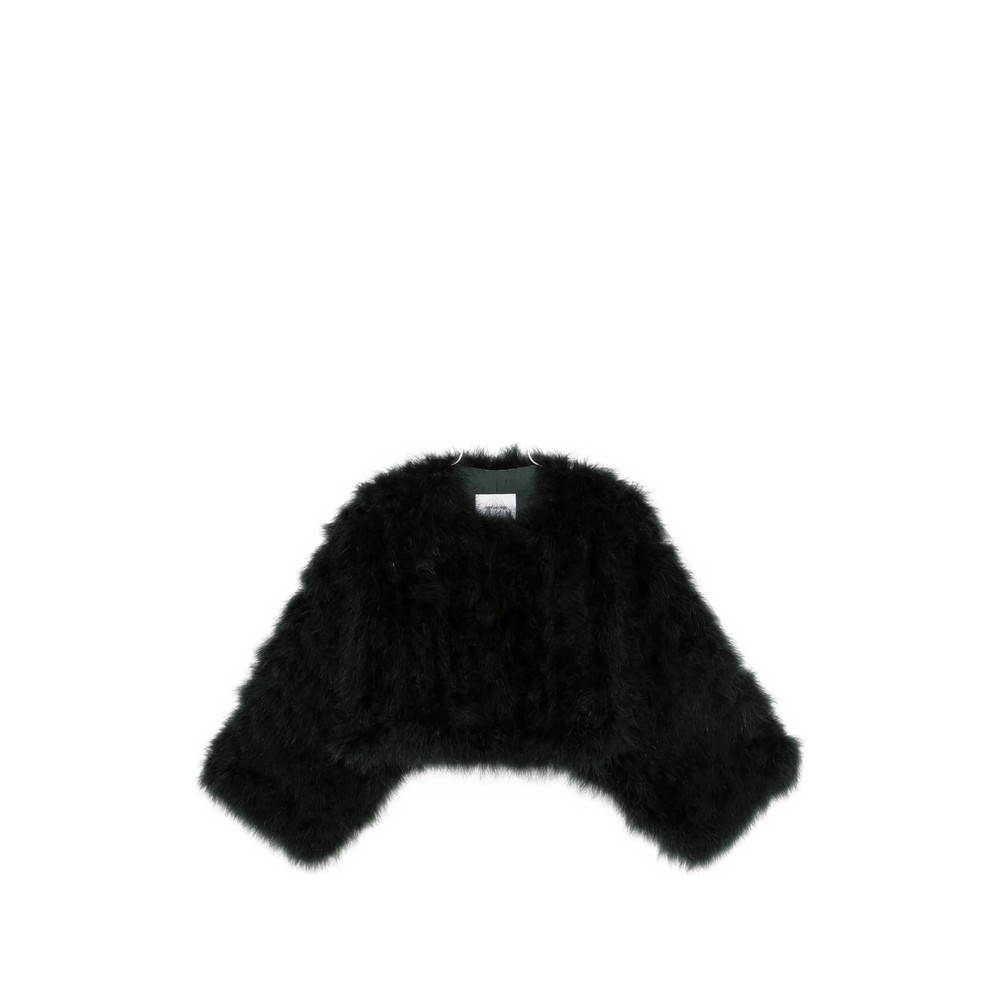 Yves Salomon Feather-trim Cropped Jacket