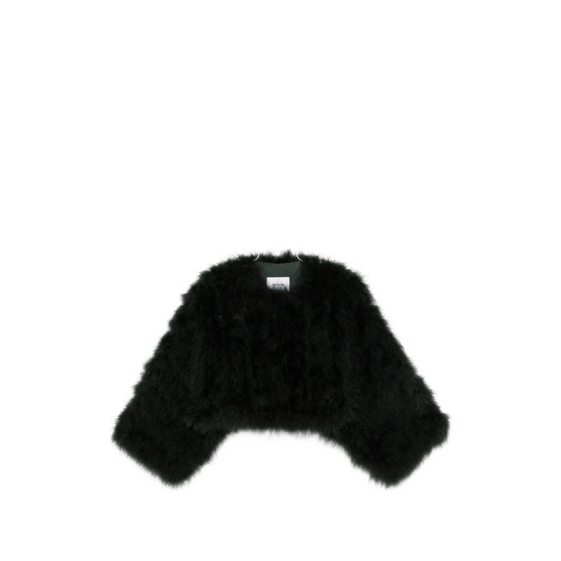 Yves Salomon Feather-trim Cropped Jacket