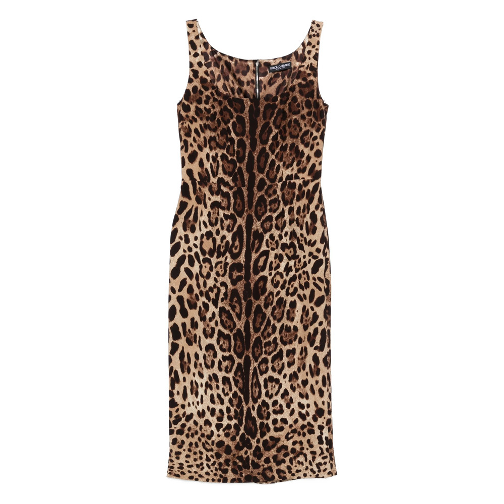Dolce & Gabbana Animal-print Sleeveless Midi Dress