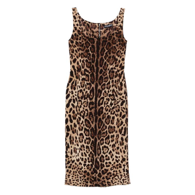 Dolce & Gabbana Animal-print Sleeveless Midi Dress