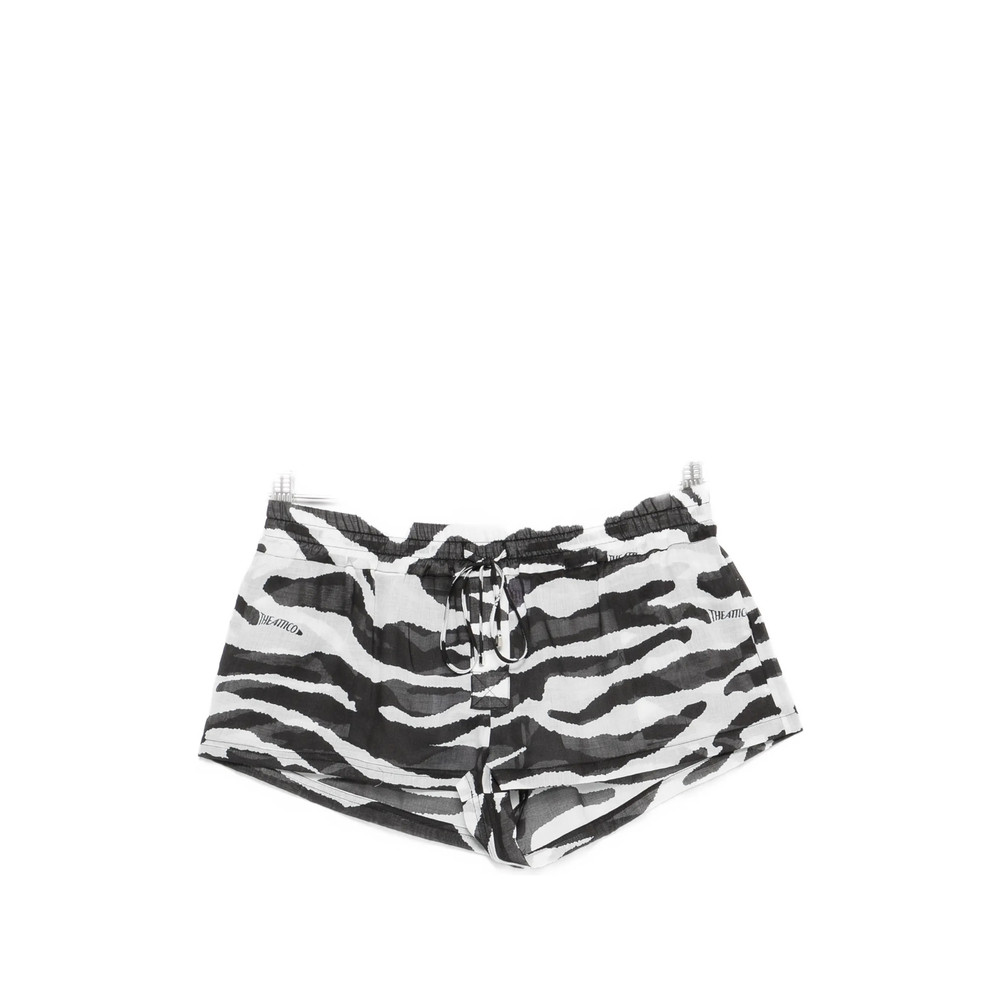 The Attico Zebra-pattern Drawstring Shorts
