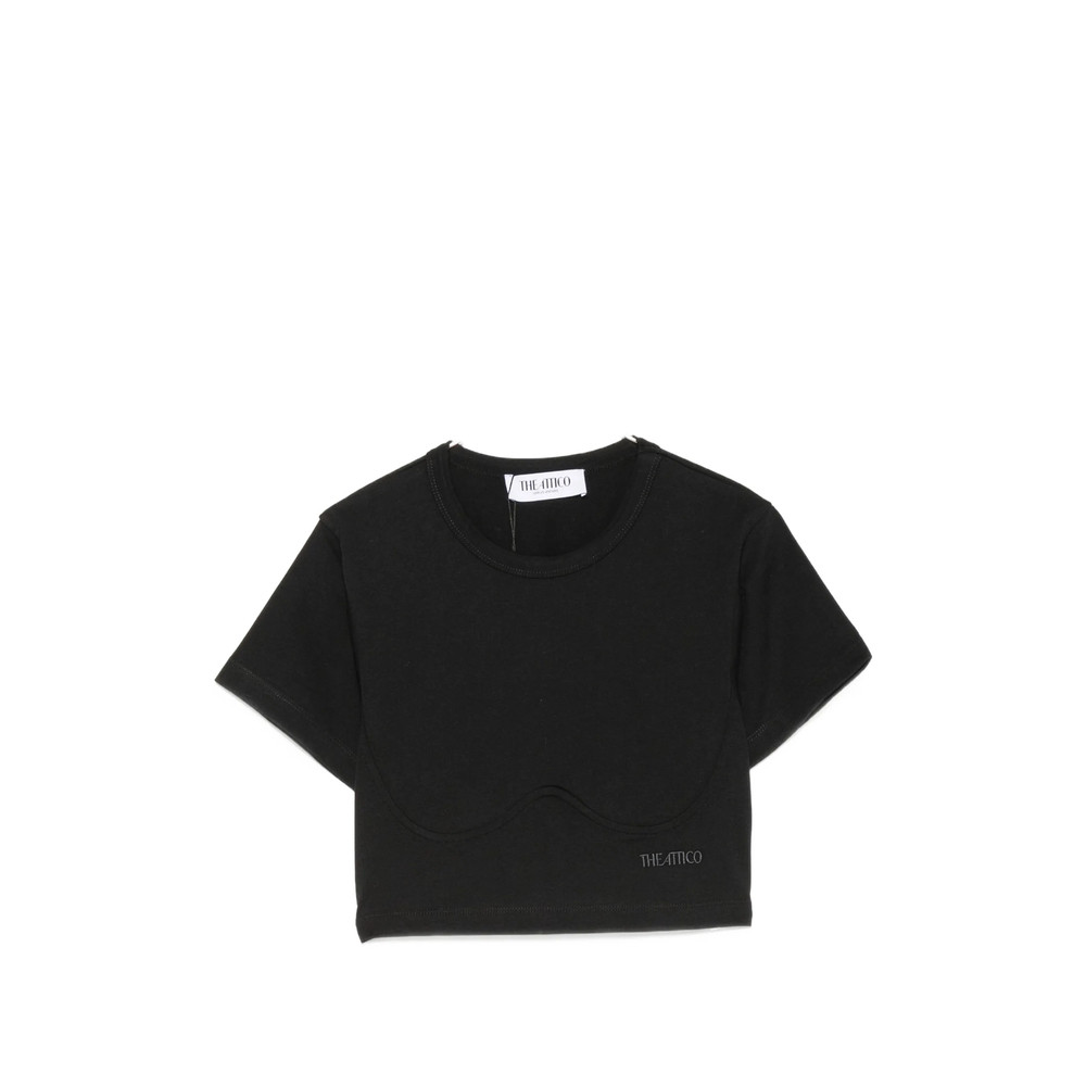 The Attico Corset-style Cropped T-shirt