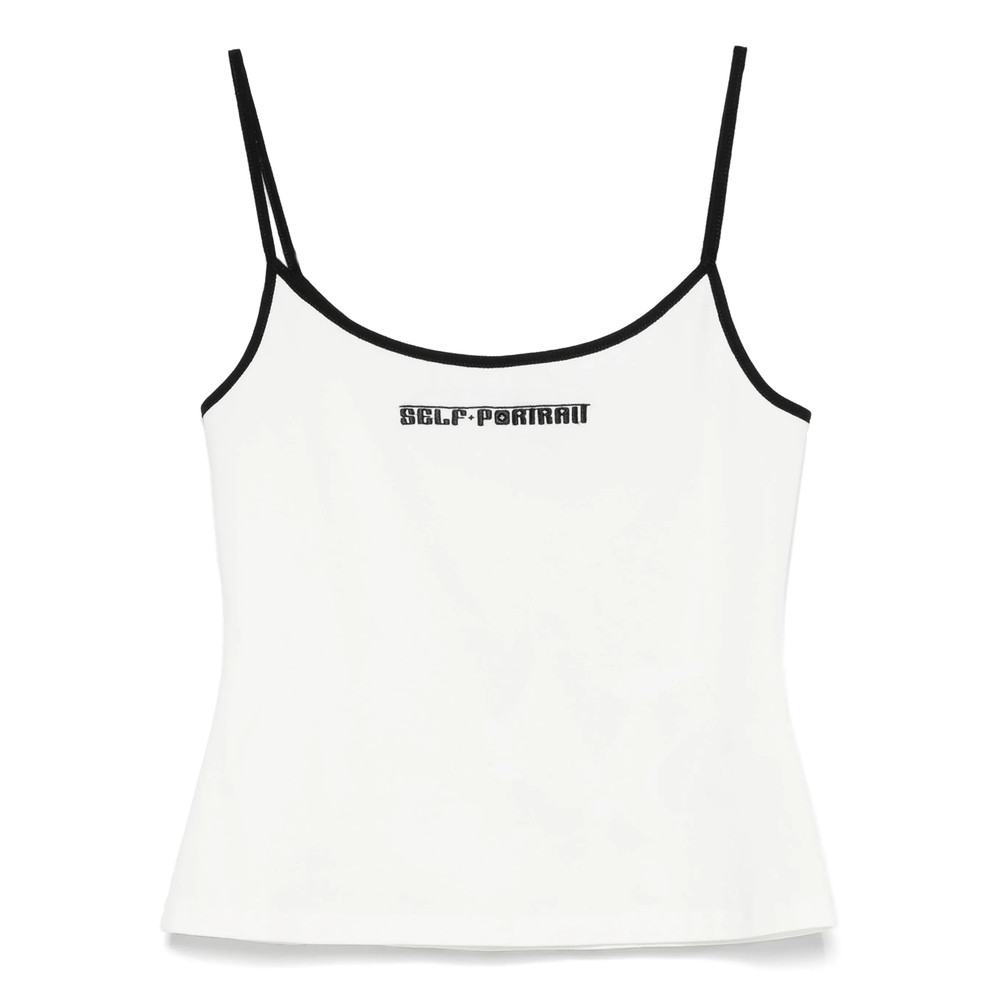 Self Portrait Stretch-cotton Tank Top