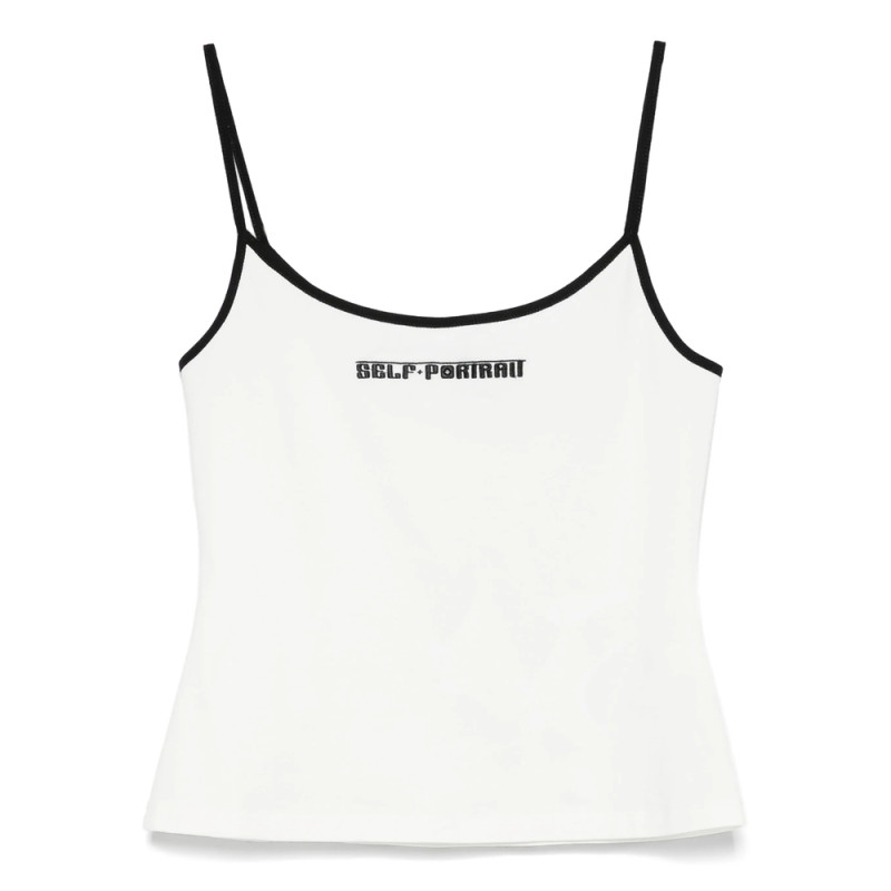 Self Portrait Stretch-cotton Tank Top