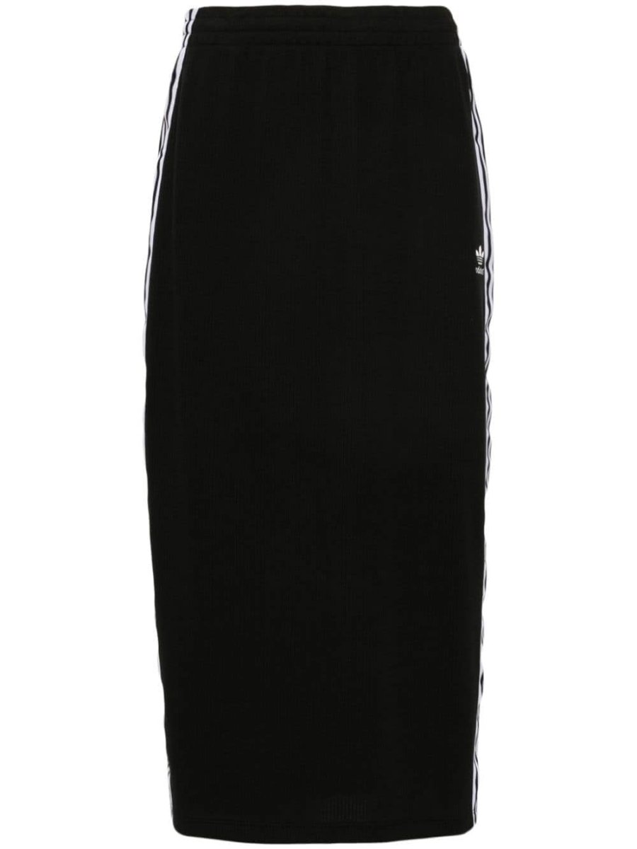 3-stripes ribbed pencil skirt