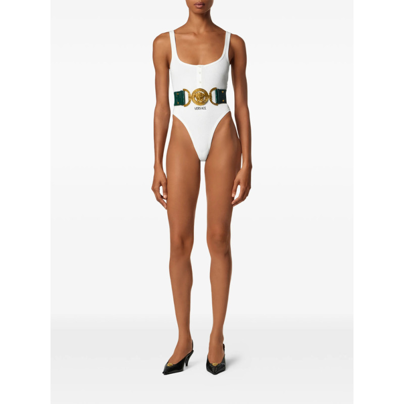Versace Underwear Logo-embroidery Ribbed Bodysuit