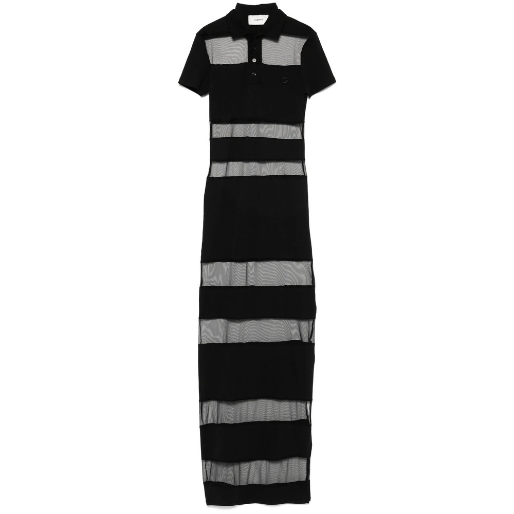 Coperni Striped Sheer Polo Dress