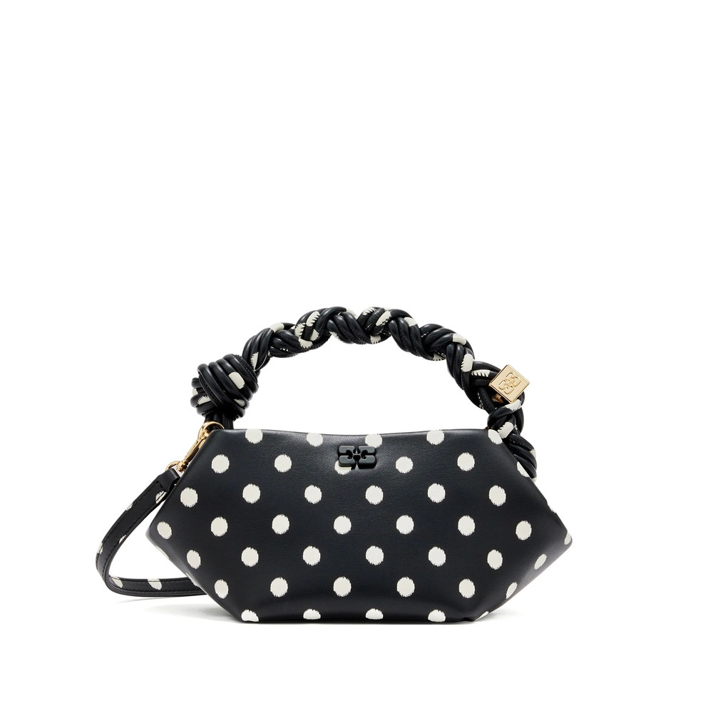 Ganni Polka-dot Twisted-handle Tote Bag