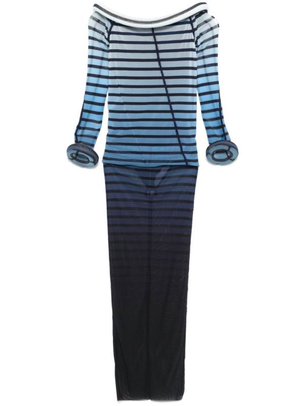 striped maxi dress