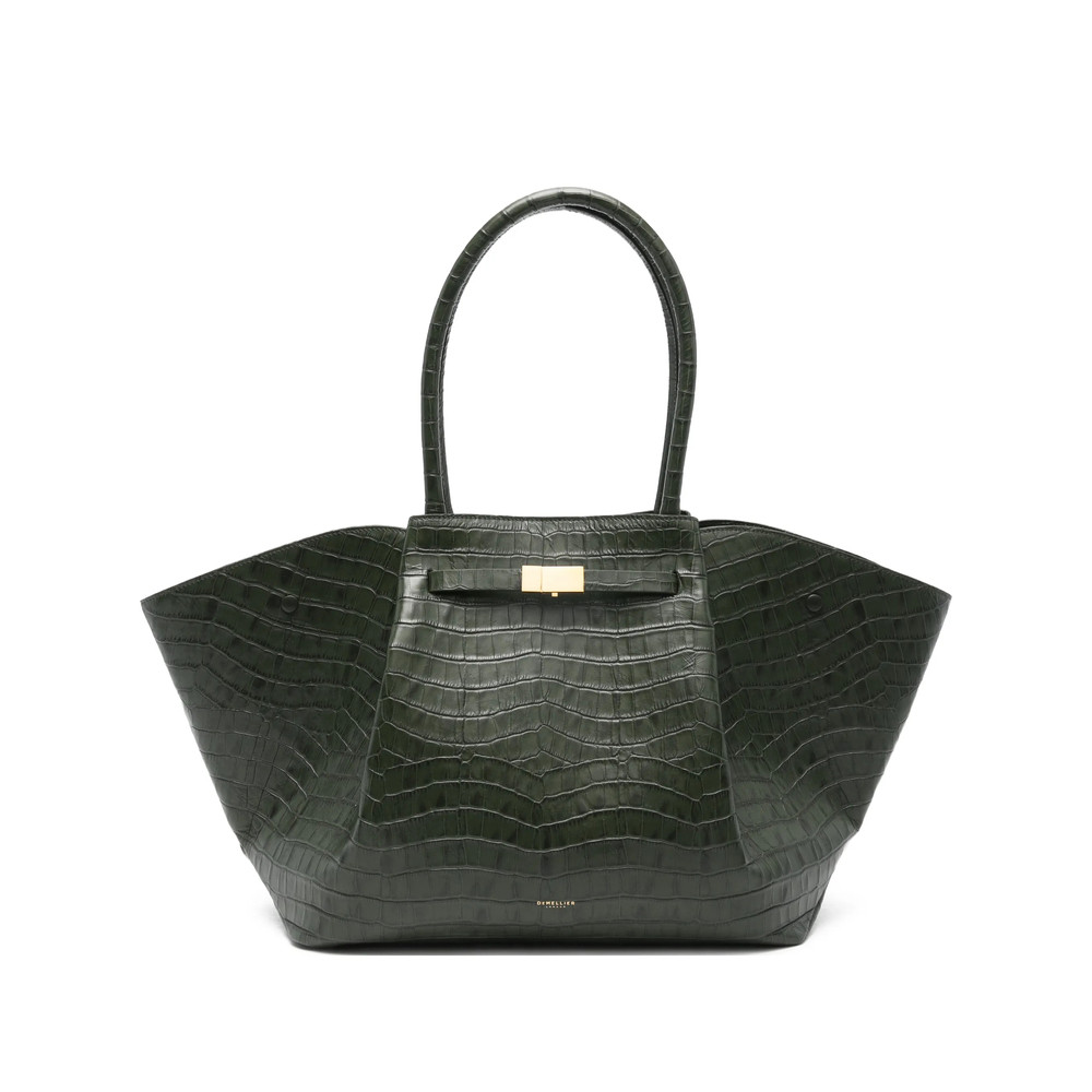 Demellier The New York Green Leather Tote Bag