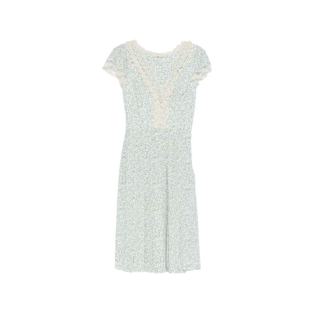 Ermanno Scervino Floral-pattern Lace-trim Dress