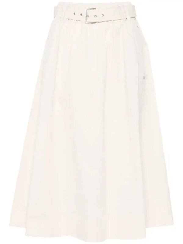 belted midi skirt