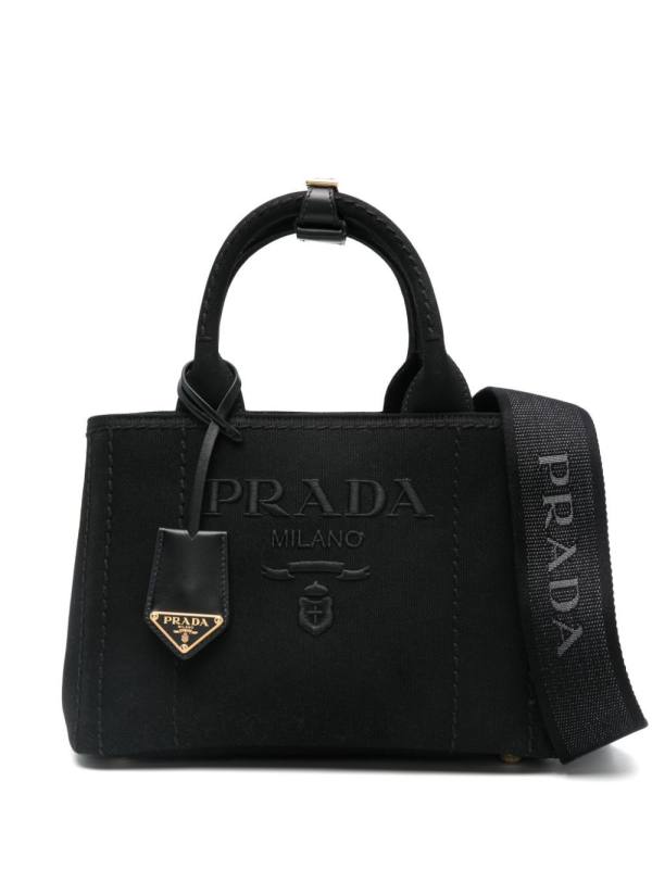 logo-embroidered tote bag
