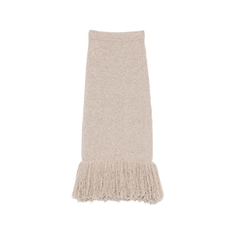 Ely Ely Fringe-trim Knitted Midi Skirt